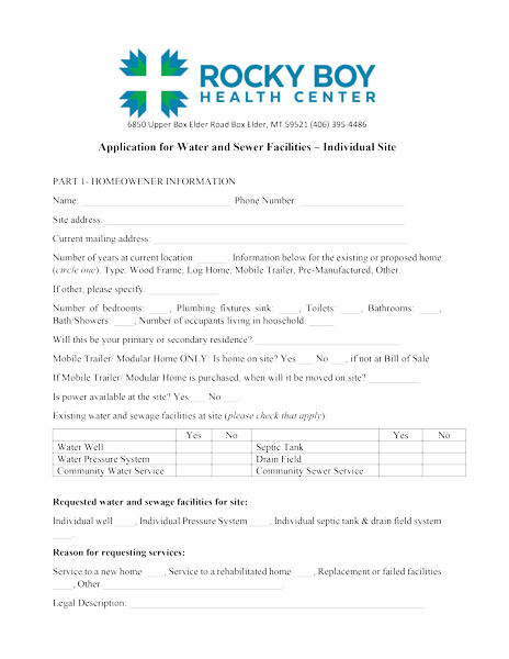 Link to the Application For Water And Sewer Facilities Form .pdf